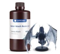 ANYCUBIC Water Washable 3D Printer Resin 2.0, 405nm High Precision 3D Resin, Low Shrinkage Photopolymer Resin for 4K/8K/12K Capable LCD DLP Resin 3D Printer(Smoky Black, 1kg)