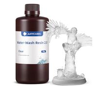 ANYCUBIC Water Washable 3D Printer Resin 2.0, 405nm High Precision 3D Resin, Low Shrinkage Photopolymer Resin for 4K/8K/12K Capable LCD DLP Resin 3D Printer(Clear, 1kg)