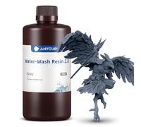 ANYCUBIC Water Washable 3D Printer Resin 2.0, 405nm High Precision 3D Resin, Low Shrinkage Photopolymer Resin for 4K/8K/12K Capable LCD DLP Resin 3D Printer(Grey, 1kg)