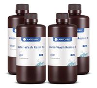 ANYCUBIC Water Washable 3D Printer Resin 2.0 with Easy Post-Processing, High Precision and High Resilience, Low Odor and Anti-Yellowing 3D Resin for LCD/DLP Printers(Clear, 4kg)