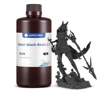 ANYCUBIC Water Washable 3D Printer Resin 2.0 with Easy Post-Processing, High Precision and High Resilience, Low Odor and Anti-Yellowing 3D Resin for LCD/DLP Printers(Black, 1000g)