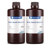 ANYCUBIC Water Washable 3D Printer Resin 2.0 with Easy Post-processing, High Precision and High Resilience, Low Odor and Anti-Yellowing 3D Resin for LCD/DLP Printers(Grey, 2kg)