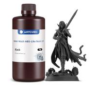ANYCUBIC Water Washable ABS-Like Resin 3.0, High Toughness and Resilience, High Precision and Easy to Post-Process, Low Odor, Wide Compatibility for All LCD 3D Printers, 1kg Black
