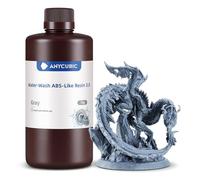 ANYCUBIC Water Washable ABS-Like Resin 3.0, High Toughness and Resilience, High Precision and Easy to Post-Process, Low Odor, Wide Compatibility for All LCD 3D Printers, 1kg Grey