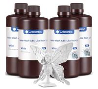 ANYCUBIC Water Washable ABS-Like Resin 3.0, High Toughness and Resilience, High Precision and Easy to Post-Process, Low Odor, Wide Compatibility for All LCD 3D Printers, 4kg White
