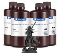 ANYCUBIC Water Washable ABS-Like Resin 3.0, High Toughness and Resilience, High Precision and Easy to Post-Process, Low Odor, Wide Compatibility for All LCD 3D Printers, 4kg Black
