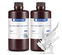 ANYCUBIC Water Washable ABS-Like Resin 3.0, High Toughness and Resilience, High Precision and Easy to Post-Process, Low Odor, Wide Compatibility for All LCD 3D Printers, 2kg Clear