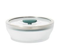 Anyday Cookware Microwave Dish, 2-Piece Medium Shallow Glass Storage Container with Lid for Steaming, Roasting, Serving & Storing Food, 7.1” x 2.6”