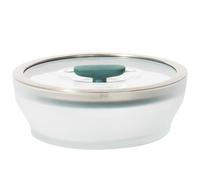 Anyday Cookware Microwave Dish, 2-Piece Medium Shallow Glass Storage Container with Lid for Steaming, Roasting, Serving & Storing Food, 7.1” x 2.6”