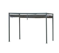 Anydaydirect 3 X 2M Metal Pergola Gazebo Patio Sun Shelter Grape Tent Retractable Canopy Grey