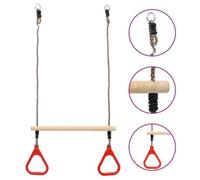 Anydaydirect Trapeze Swing Bar With Rings Outdoor Toy