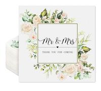 AnyDesign 100 Pack Wedding Napkins, 6.5 x 6.5 In, Rose, Paper, 2-Ply, Disposable, Napkin