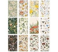 AnyDesign 24 Pack Assorted Vintage Guest Napkins Disposable Napkin Retro Floral Mushroom Botanical Animal Dinner Paper Napkins for Wedding Birthday Party Supplies, 12 Styles