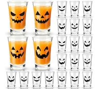 AnyDesign 24Pcs Halloween Acrylic Shot Glass, Spooky Pumpkin, 1 Oz