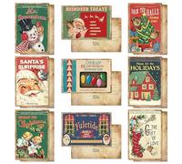 AnyDesign 36 Pack Christmas Vintage Postcard Retro Blank Greeting Postcards 9 Designs Xmas Assorted Note Cards for Party Favor Supplies, 4 x 6 Inch