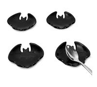 AnyDesign 4 Pieces Halloween Bat Coffee Spoon Rest Black Ceramic Bat Teaspoon Holder Spooky Home Decor Accessories for Halloween Teacher Gift Kitchen Office Coffee Bar Coffee Stirrers