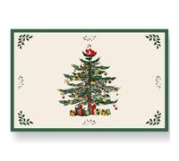 AnyDesign 50 Pack Christmas Paper Place Mats Vintage Xmas Tree Gift Box Santa Placemats 11 x 17 Inch Retro Table Mats for Winter Holiday Birthday Dinner Table Setting