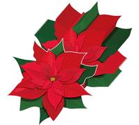 AnyDesign 50 Pack Christmas Paper Placemats Poinsettia Disposable Place Mats Xmas Flowers Decorative Paper Table Mats for Home Kitchen Holiday Xmas Table Top Decor