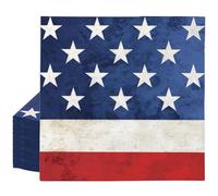 AnyDesign 50 Pcs Patriotic Paper Napkin Disposable Luncheon Napkins Red Blue American Flag Star Stripe Decorative Dinner Napkin for 4th of July Independence Day Party Tableware Supplies
