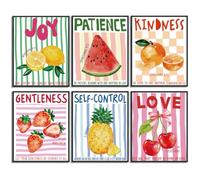 AnyDesign 6 Pcs Fruit of the Holy Spirit Wall Art Prints, 8 x 10 Inch