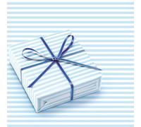 AnyDesign 6 Sheets Blue Striped Wrapping Paper -Not Roll- Stripes Gift Wrap Paper Folded Flat for Wedding Baby Shower Birthday Holiday Party DIY Crafts, 19.7 x 27.6 Inch