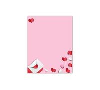 AnyDesign 60 Sheets Valentine’s Day Stationery Letterhead Paper Red Pink Heart Letter Writing Paper for Notes Greeting Cards Invitation Office Printing, 8.5 x 11 Inch, Single Sided