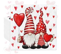 AnyDesign 80 Pack Valentine’s Day Paper Napkins Gnome Heart Disposable Napkins Decorative Luncheon Dinner Napkins for Birthday Wedding Party Supplies Table Decor, 6.5 x 6.5 Inch
