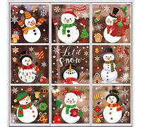 AnyDesign 9 Sheet Christmas Window Clings Cute Snowman Window Decals Double-Sided Let it Snow Winter Window Decor for Xmas Winter Holiday Home School Office Decoration Party Supplies