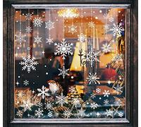 AnyDesign 9 Sheet Christmas Window Clings White Snowflake Window Decals Double-Sided Winter Window Decor for Xmas Winter New Year Home School Office Decoration Party Supplies