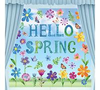 AnyDesign 9 Sheet Spring Window Clings Watercolor Flowers Butterfly Blossoms Prints Decals Colorful Floral Double-Sided PVC Stickers for Home School Office Party Supplies, (AD1258)