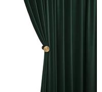 Anydrape 100cm Green High Quality Modern Velvet Blackout Curtains for Living Room Bedroom Dining Luxury Window Drape - Pencil Pleat