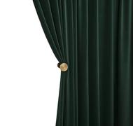 Anydrape 400cm Green High Quality Modern Velvet Blackout Curtains for Living Room Bedroom Dining Luxury Window Drape - Pencil Pleat