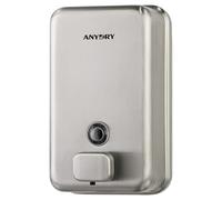 anydry Commercial Wall Mounted Soap Dispenser 1100ml Large Capacity Polished Stainless Steel Manual Dispenser for High Traffic Restrooms (Brushed）