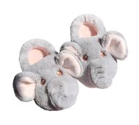 ANYEI Elephant Cotton Slippers Women's Fashion and Cute Warm Plush Slippers, elephant, 7/8.5 UK