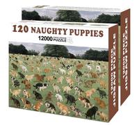 Anyflee Prank Gift Box, Naughty Puppies Theme, Wrap The Actual Gifts with a Prank Empty Gag Box, Funny Christmas Gag Presents Ideas for Dad Men Boyfriend (Pack of 2)