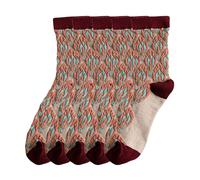 Anyfootwear 5 Pairs Size 5-9 Coffee Brown Abstract Socks Retor Luxury Autumn Winter Peacock Feather Pattern Style With Soken Chaussette Femme