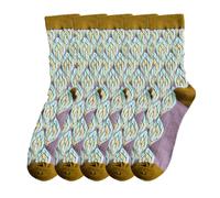 Anyfootwear 5 Pairs Size 5-9 Green Violet Abstract Long Socks Luxury Autumn Winter Peacock Feather Pattern Style With Soken Chaussette Femme