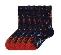 Anyfootwear 5 Pairs Size 5-9 of Fashion Long Sock Cartoon Personalized Creative On Fire For Men Woman Foot Cold Winter Warm Comfortable Accessories