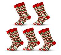 Anyfootwear 5 Pairs Spiral Red Size 5-13 Socks Crystal Silk Tide Winter Holiday Design Plus Snowflake Stocking Comfortable To Wear Perfect For Women