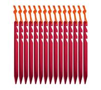 AnyGear 7075 Aluminum Tent Stakes 15 Pack - Ultralight Tri-Beam Tent Pegs with Reflective Rope - Essential Tent Accessories for Camping, Rain Tarps, Hiking, Backpacking