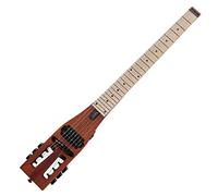 Anygig Electric Guitar Practice Portable Travel Guitar Maple Headless Solid Body Full Scale with Gigbag for Lightweight Design Gig Bag All Accessories Brown