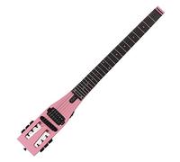 Anygig Electric Guitar Practice Portable Travel Guitar Maple Headless Solid Body Full Scale with Gigbag for Lightweight Design Gig Bag All Accessories Pink
