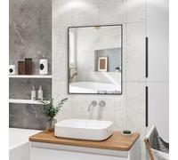 ANYHI Bathroom Mirror for Wall, 50 x 40cm Black Framed Wall Mirror
