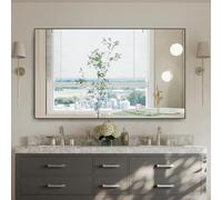 ANYHI Bathroom Wall Mirror 40 x 24 Inch, Black Framed Mirror for Wall