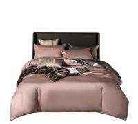 Anyhouz Anycozy Bed Sheet Pink Deep Grey Ultra Soft Luxury Egyptian Cotton Bedding Cover Queen Size 4 Pcs Bed Set