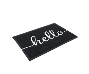 Anyhouz Anymat Doormat Black Hello Lettered PVC Non Slip Dirt Trap Absorbent Mat - 60x90cm