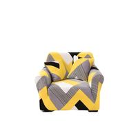 Anyhouz Anyseat 1 Seater Sofa Cover Yellow Wave Style and Protection For Living Room Sofa Chair Elastic Stretchable Slipcover