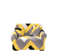 Anyhouz Anyseat 2 Seater Sofa Cover Yellow Wave Style and Protection For Living Room Sofa Chair Elastic Stretchable Slipcover