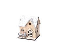 Anyhouz Christmas Wooden House Luminous Tabletop Decoration - Wood - 8cm*7cm*9.5cm - Design C