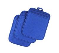 Anyi Cotton Pot Holders for Kitchen, Heat Resistant, Blue, 3 Pack, 7" x 9"